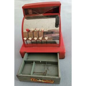 TOM THUMB 1950's Child's Toy Red Cash Register-Working Condition! VINTAGE!